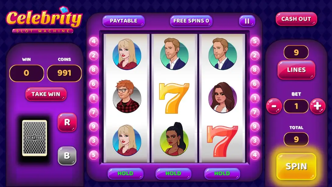 名人老虎机 Celebrity Slot Machine 游戏内截图3 街机