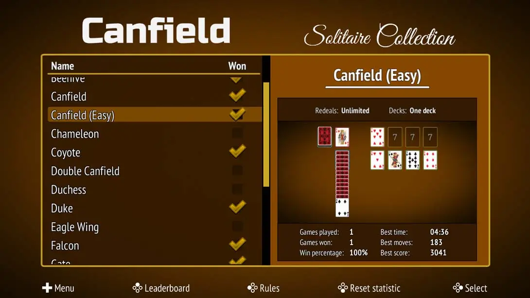 Canfield Collection 游戏内截图1 棋牌 即时策略 益智