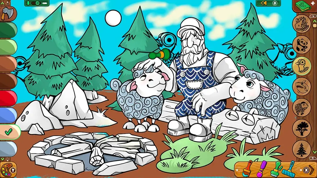 着色页:兰伯希尔故事 Lumberhill Tales: Coloring Pages 游戏内截图3 益智 模拟